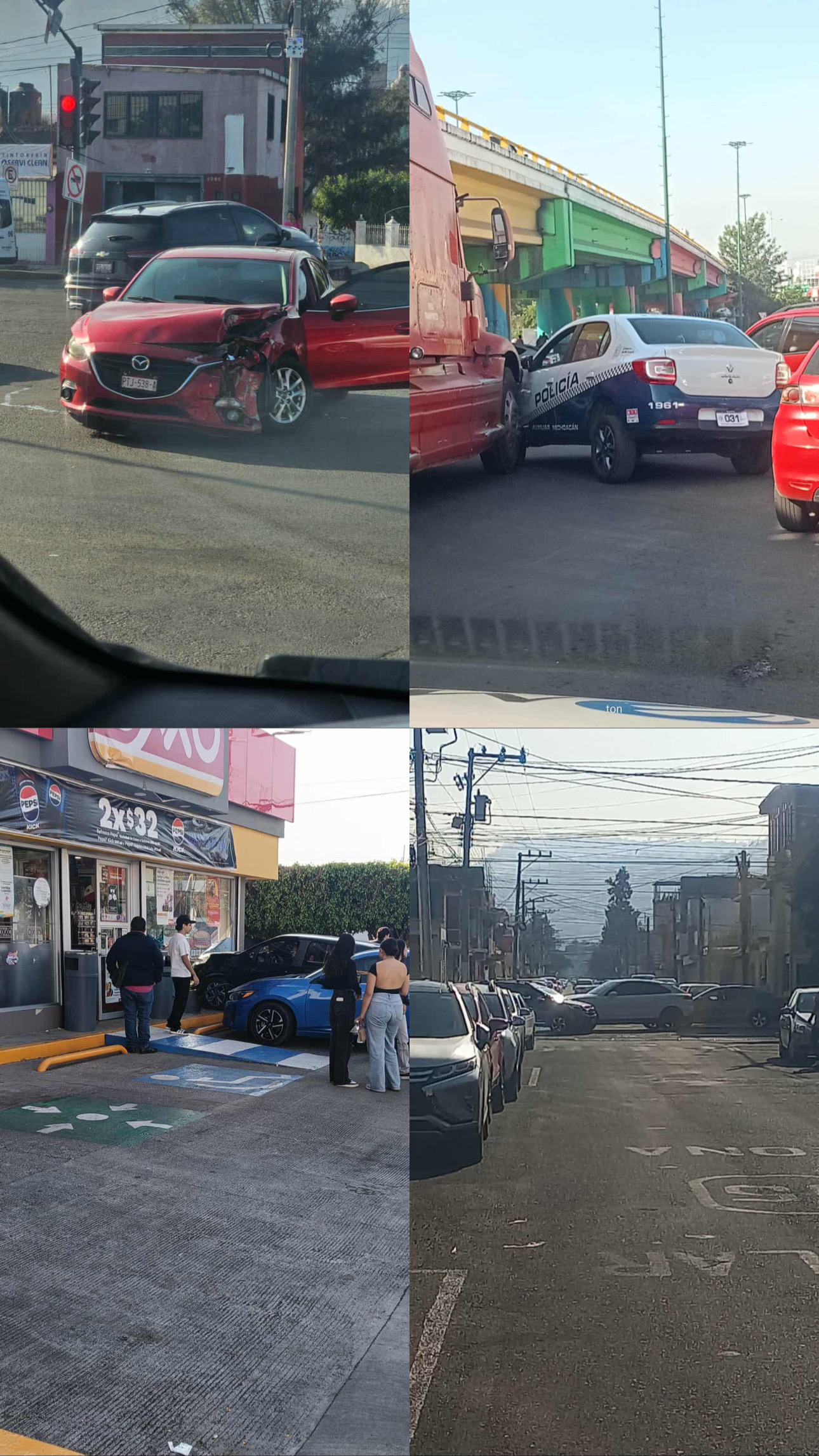 Se registran varios choques vehiculares en distintos sitios de Morelia