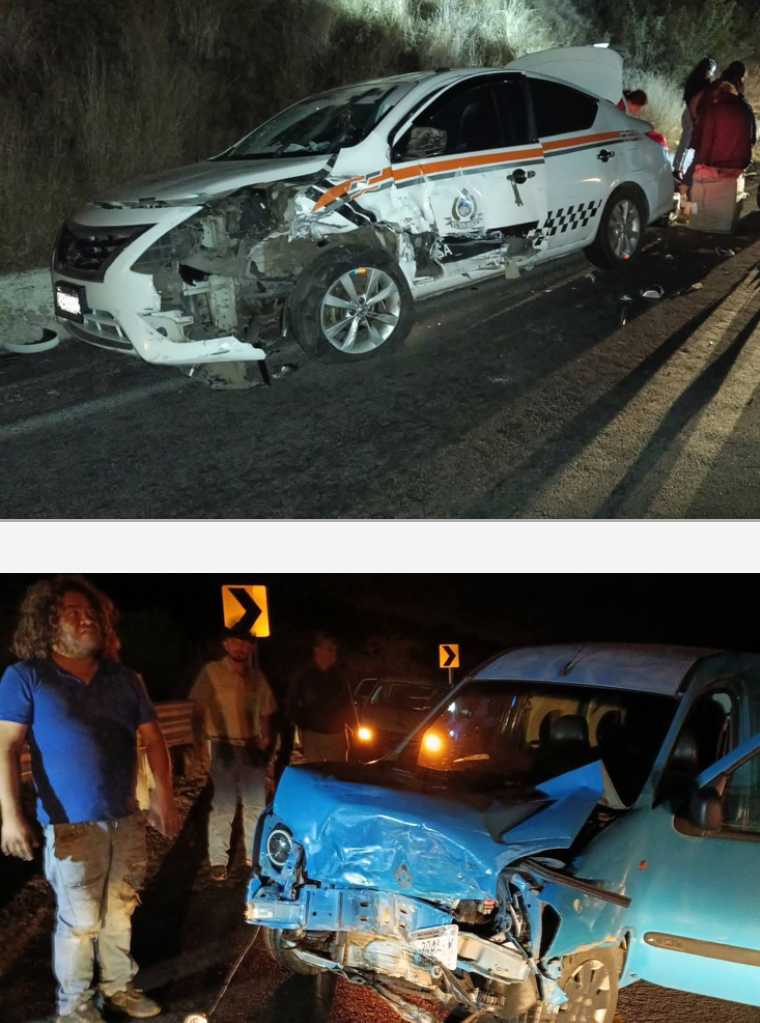 Se registra ch0que entre auto y taxi sobre la Morelia-Quiroga